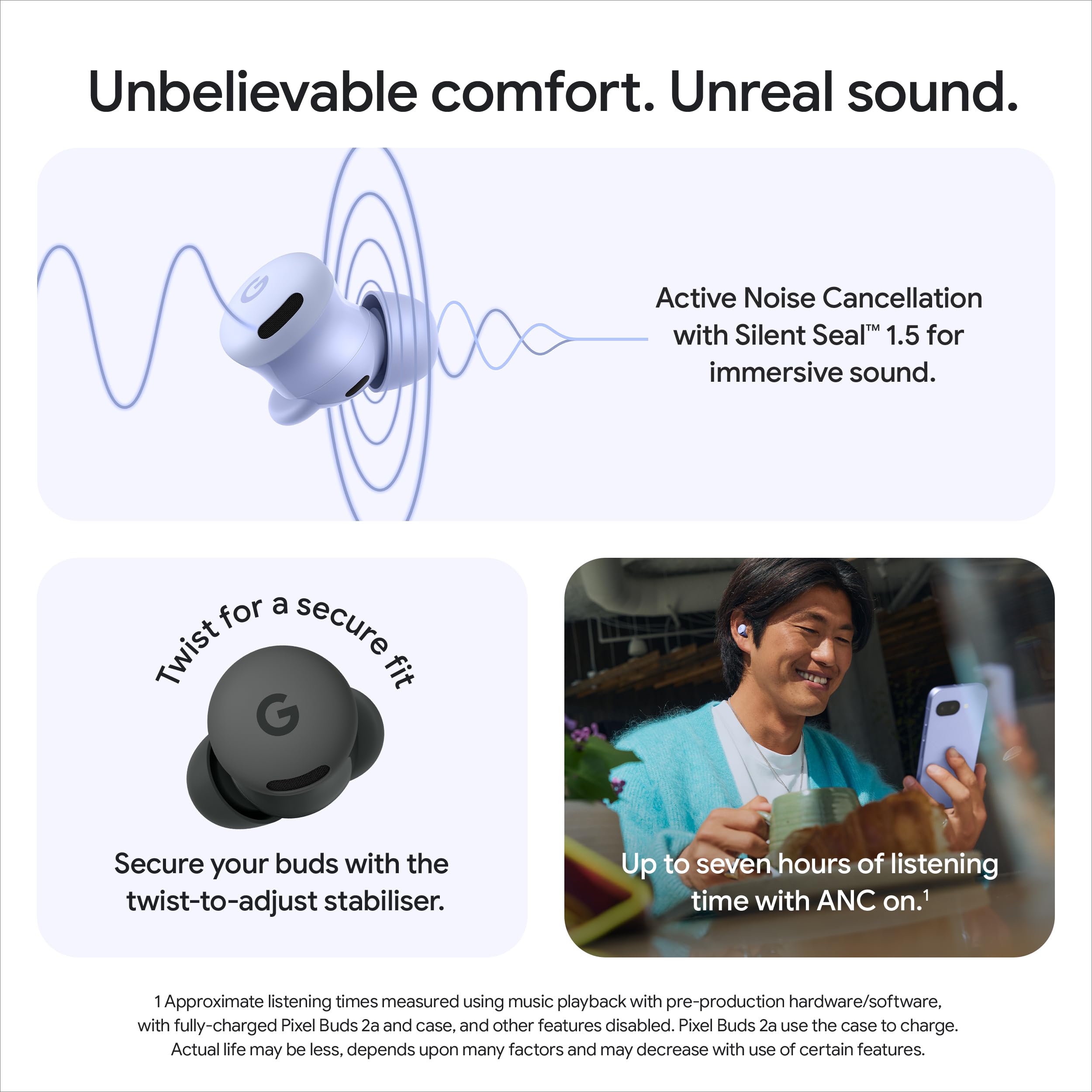 Google Pixel Buds 2a - Wireless Earbuds with Active Noise